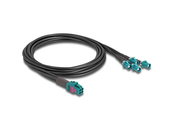 Delock - Antennekabel - mini FAKRA Z connector quad (hann) til FAKRA Z-kobling (hann) - 1 m - RAL 5021, vannblå