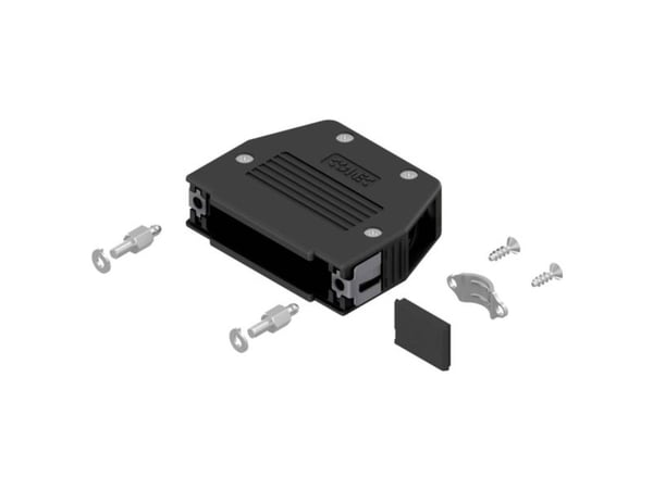 Conec SnapLock 16-003270E D-SUB-kabinett, poltall: 25, plast, metallisert, 90°, 180°, sort, 1 stk