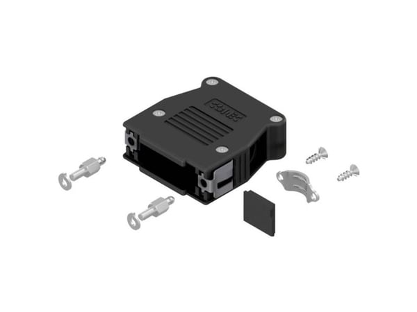 Conec SnapLock 16-003260E D-SUB-hölje, polantal: 15, plast, metalliserad, 90°/180°, svart 1 st