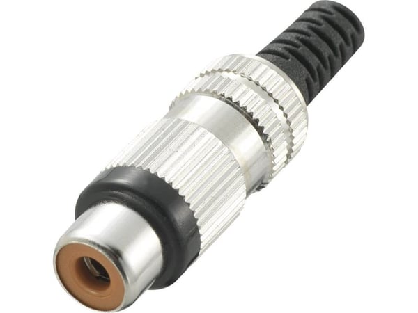 TRU COMPONENTS 719369 RCA-pistoke, suora Nastojen lukumäärä: 2 Musta 1 kpl