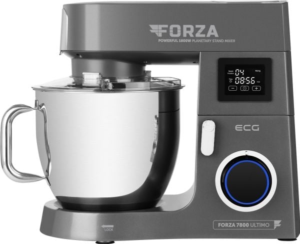 ECG FORZA 7800, 8 l, Sort, Rustfritt stål, Vispe, Blending, Hakking, skjæring / kapping, Maling (knusing), Elte, Miksing, Omrøring, 1,15 m, LED, Ru...