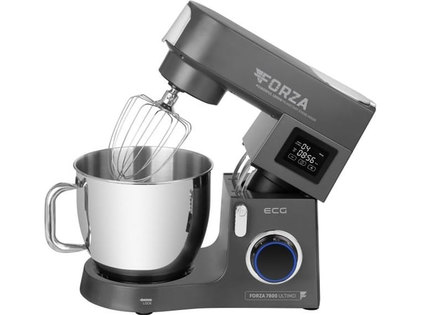 ECG FORZA 7800, 8 l, Sort, Rustfritt stål, Vispe, Blending, Hakking, skjæring / kapping, Maling (knusing), Elte, Miksing, Omrøring, 1,15 m, LED, Ru...