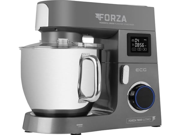 ECG FORZA 7800, 8 l, Sort, Rustfritt stål, Vispe, Blending, Hakking, skjæring / kapping, Maling (knusing), Elte, Miksing, Omrøring, 1,15 m, LED, Ru...
