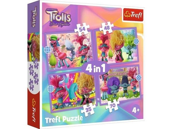 Trefl Puzzle 4in1 Adventures av fargerike troll TREFL