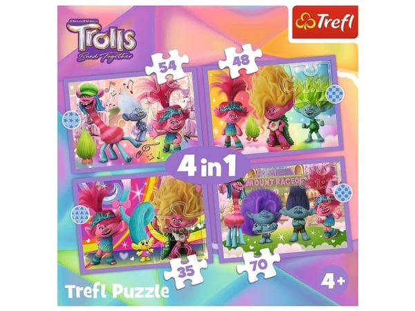 Trefl Puzzle 4in1 Adventures av fargerike troll TREFL