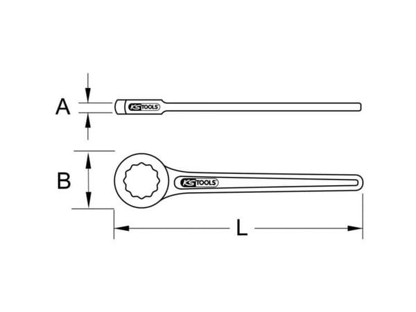 KS Tools 9637540 ringnøkkel 963.7540, metrisk størrelse, kun del, 27 mm
