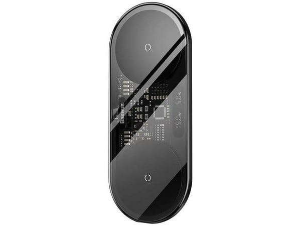 Baseus 2In1 20W Digital Led Display, Innendørs, USB, Trådløs lading, Sort