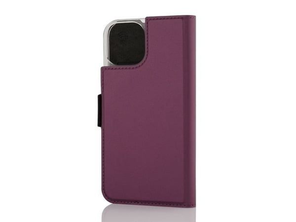 Wave BookCase beskyttelsesdeksel, MagSafe-kompatibel, iPhone 15, Smoky sangria