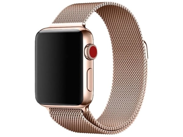 Bølget stål flettet armbånd, Apple Watch 38 mm / 40 mm / 41 mm, rosa gull