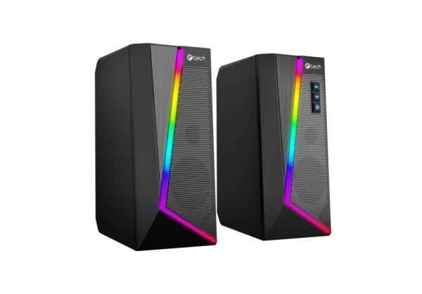 C-TECH spk-17, 2-veis, 2.0 kanaler, Koblet med ledninger (ikke trådløs), 6 W, 160 - 20000 Hz, Sort