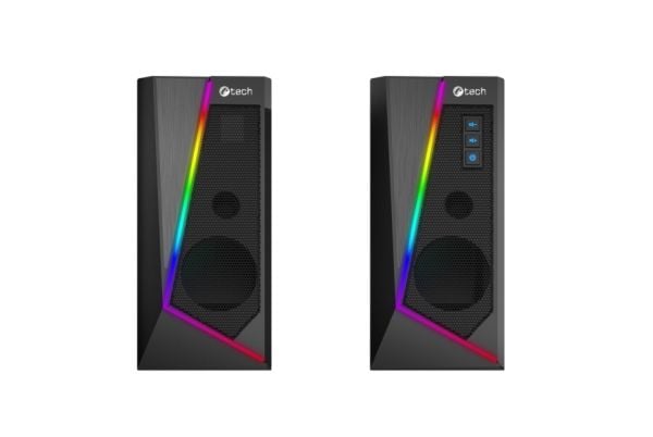 C-TECH spk-17, 2-veis, 2.0 kanaler, Koblet med ledninger (ikke trådløs), 6 W, 160 - 20000 Hz, Sort
