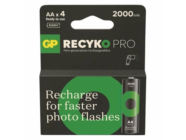 GP Batteries ReCyko Pro B2629, 2000 mAh, Nikkelmetallhydrid (NiMH), AA, 1,2 V, Grønn, 4 stykker