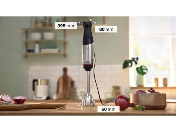 Bosch Serie 6 MSM6M621, Stav Mikser, 0,5 l, 1,4 m, 1000 W, Sort, Rustfritt stål