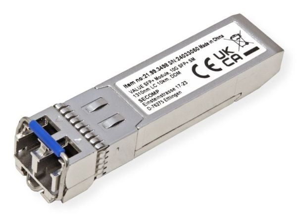 VALUE 21.99.3498, Fiberoptikk, 10000 Mbit/s, SFP+, MiniGBIC, 10000 m, 1310 nm