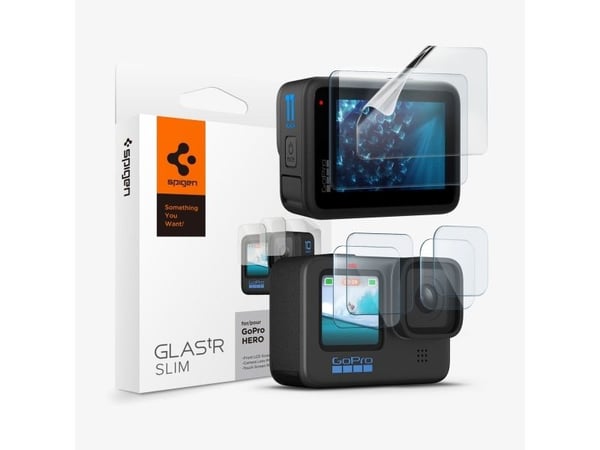 Spigen HERDET GLASS SPIGEN GLAS.TR SLIM + FILM 2-SETT GOPRO HERO 9 / 10 / 11 / 12 CLEAR