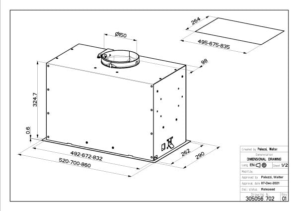 FABER S.p.A. 305.0665.356, 570 m³/t, B, A, D, 63 dB, 670 m³/t
