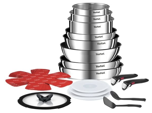 Tefal Ingenio L897SJ04, Blandet sett, Svart, Rustfritt stål, Rustfritt stål, Titan, Svart, Rustfritt stål, Glass/plast