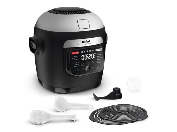 Tefal Multicook Actifry MY741CF0, 6 L, 1334 W, musta, Ruostumaton teräs, Keraaminen, LCD, Kosketus
