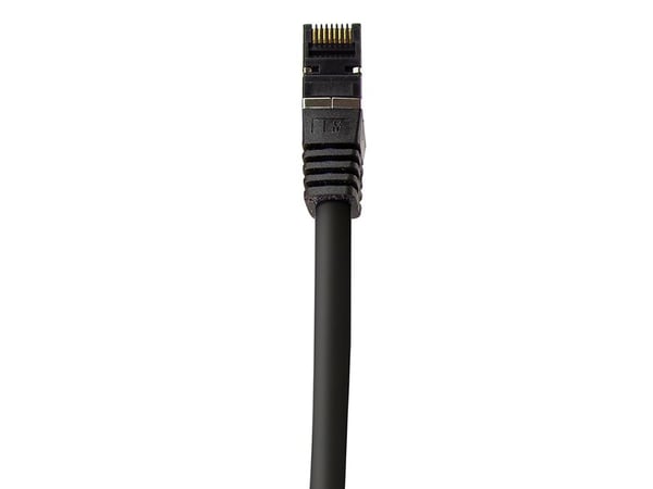 LogiLink - Koblingskabel - RJ-45 (hann) til RJ-45 (hann) - 15 m - SFTP, PiMF - CAT 8.1 - halogenfri, formstøpt, rund, uten hindringer - svart