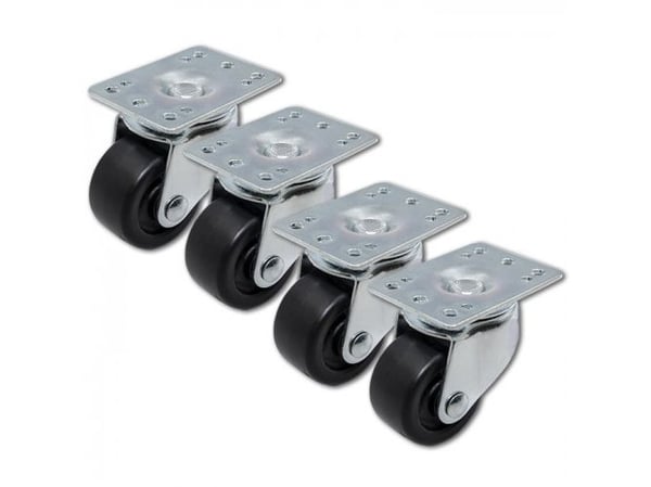 Qoltec hjul uten brems for reolskap 4 stk