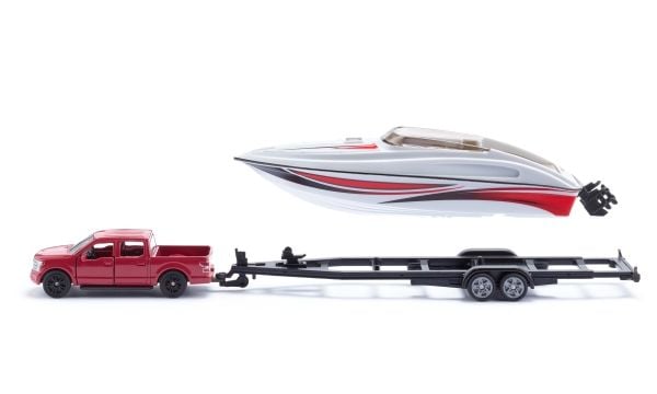 Siku Ford F150 med motorbåt