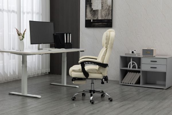 Activejet YK7416 BE, Polstret Sete, Polstret Rygg, Beige, Beige, Lær, Polyuretan (PU), Skum