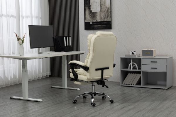 Activejet YK7416 BE, Polstret Sete, Polstret Rygg, Beige, Beige, Lær, Polyuretan (PU), Skum