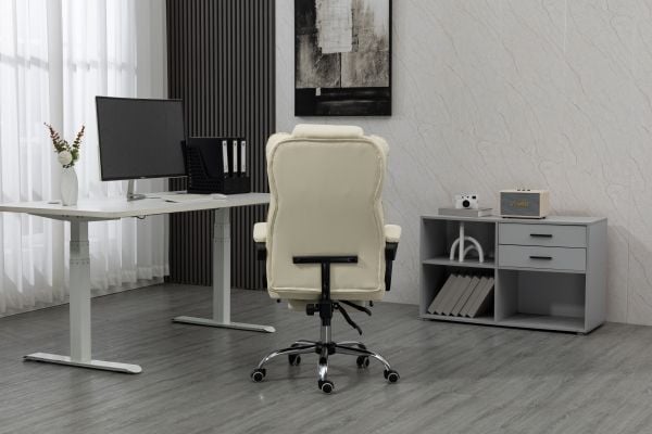 Activejet YK7416 BE, Polstret Sete, Polstret Rygg, Beige, Beige, Lær, Polyuretan (PU), Skum