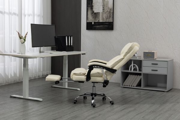 Activejet YK7416 BE, Polstret Sete, Polstret Rygg, Beige, Beige, Lær, Polyuretan (PU), Skum