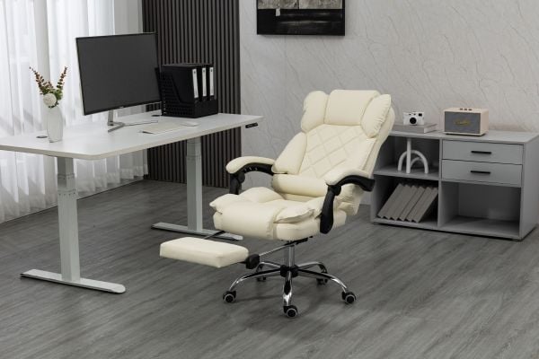 Activejet YK7416 BE, Polstret Sete, Polstret Rygg, Beige, Beige, Lær, Polyuretan (PU), Skum