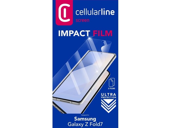 Cellularline SPFILMGALZFOLD7, Samsung, Galaxy Z Fold7, Sjokkresistent, Gjennomsiktig, 2 stykker