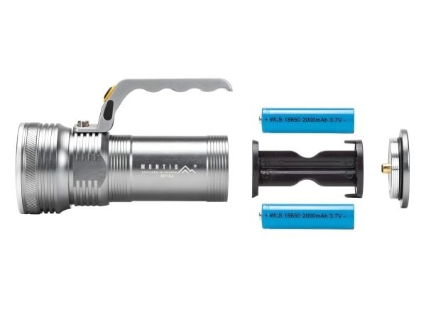 Montis Aluminiowa reczna latarka akumulatorowa LED MT154, Lommelykt, Grå, Aluminium, Knapper, LED, 5 W