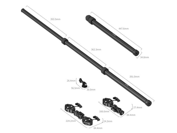 SmallRig 5459, Kameramontering, Sort, Aluminium, Tubes / poles: 14–58mm / 0.5–2.3" in diameter 2. Flat surfaces: =58mm / 2.3" thickness, 84,5 mm, 3...
