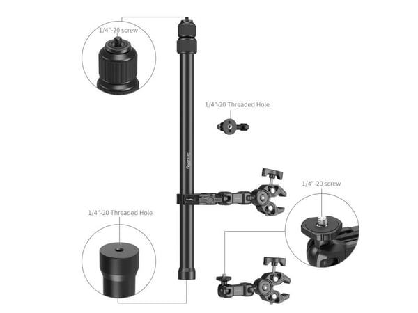 SmallRig 5459, Kameramontering, Sort, Aluminium, Tubes / poles: 14–58mm / 0.5–2.3" in diameter 2. Flat surfaces: =58mm / 2.3" thickness, 84,5 mm, 3...