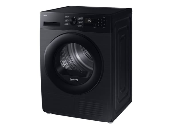 Samsung DV90DG52A0ABLE, Frittstående, Frontmatet, Varme pumpe, Sort, Rotasjon, Riktig/Høyre