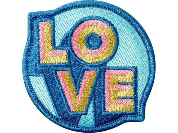 LAUT MAGMOJI, Badge, Turkis farge, Gul, Stoff, Plysj, 1 stk
