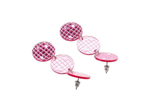 Rosa diskokulningsörhängen