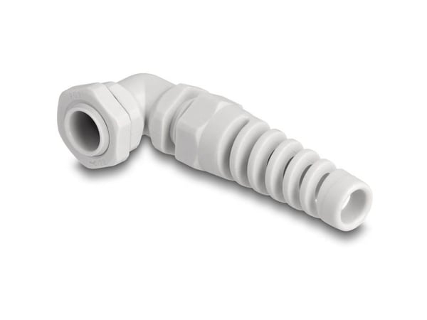 Delock - Kabelgland - 90° angled, PG9, with strain relief - gray (RAL 7035)