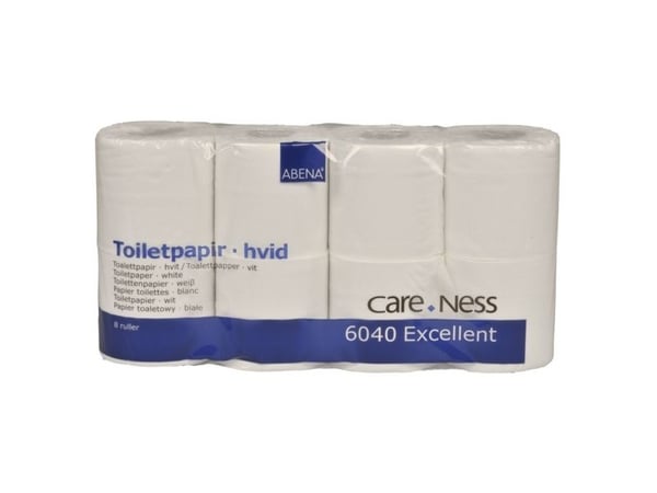 Toiletpapir, ABENA Care-Ness Excellent, 2-lags, 33,75m x 9,8cm , Ø10cm, hvid