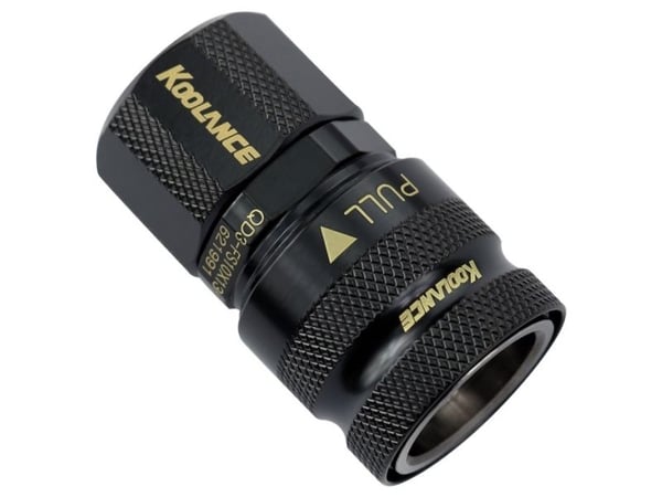 Koolance QD3 Female Quick Disconnect No-Spill Coupling, Compression for 10mm x 13mm (3/8in x 1/2in) - Kobler for væskekjølesystem - svart