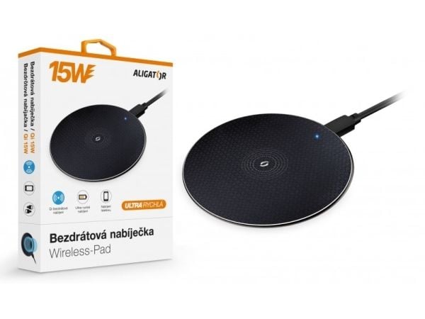 Aligator CHQ003, Innendørs, USB, Trådløs lading, Sort