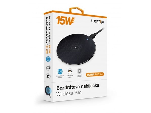 Aligator CHQ003, Innendørs, USB, Trådløs lading, Sort