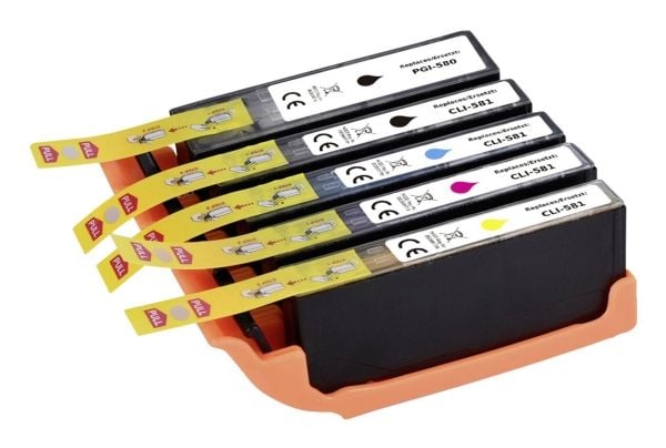 Renkforce RF-5628792, Sort, Cyan, Fiolblå, Gult, 5 stykker, Kombinasjonspakke