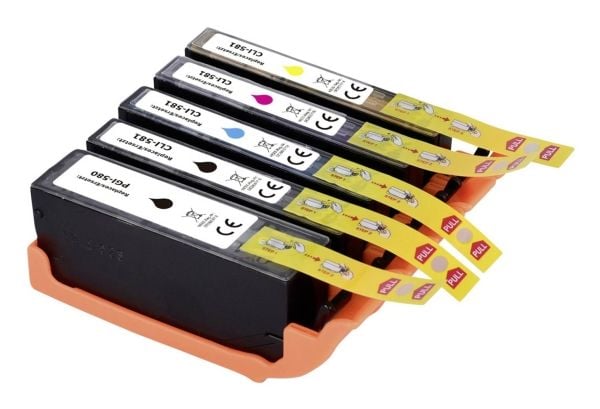Renkforce RF-5628792, Sort, Cyan, Fiolblå, Gult, 5 stykker, Kombinasjonspakke
