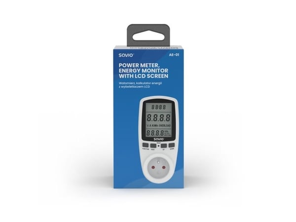 Savio AE-01, Svart, Vit, 3680 - 3680 W, Plast, LCD, Kina, 76 mm
