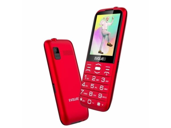 Evolveo EasyPhone 8595683203548, Perusmalli, Kaksois-SIM, 7,11 cm (2.8"), 0,3 MP, 1700 mAh, Punainen