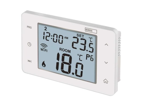 Emos P56201, Digital termostat, Room, AC, 802.11b, 802.11g, Wi-Fi 4 (802.11n), 2,4 GHz, Hvit