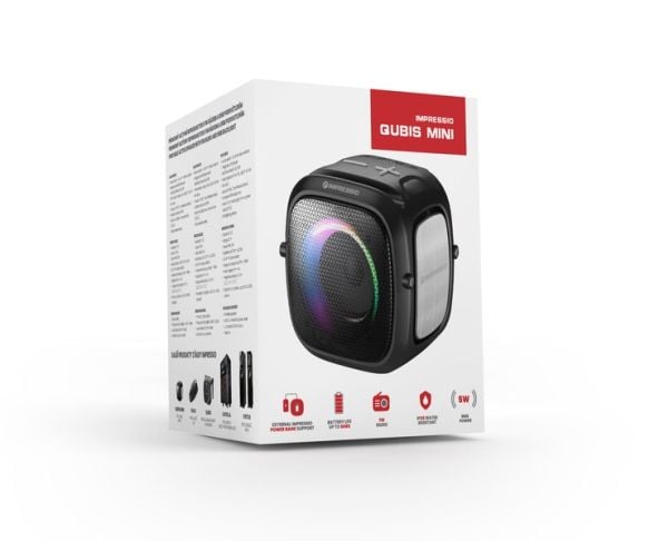 C-TECH Impressio Qubis mini, 5,7 cm, 5 W, 80 - 15000 hz, 4 O, Trådlös, USB Type-C