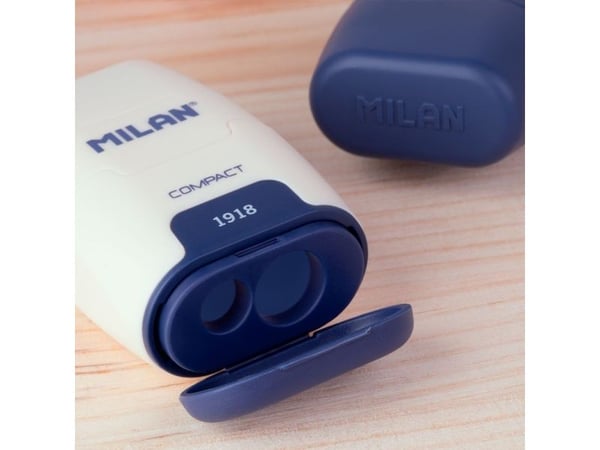 MILAN Compact 1918 Double Pencil Teroitin ja Eraser 16 kpl näyttö