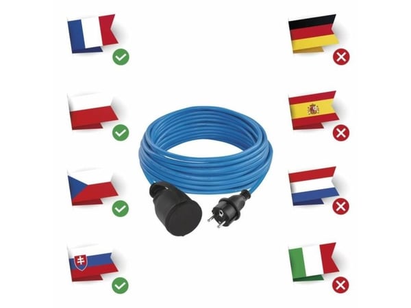 Emos P01410W, 1 AC-utganger, Type C, 250 V, 3680 W, 16 A, 1,5 mm²